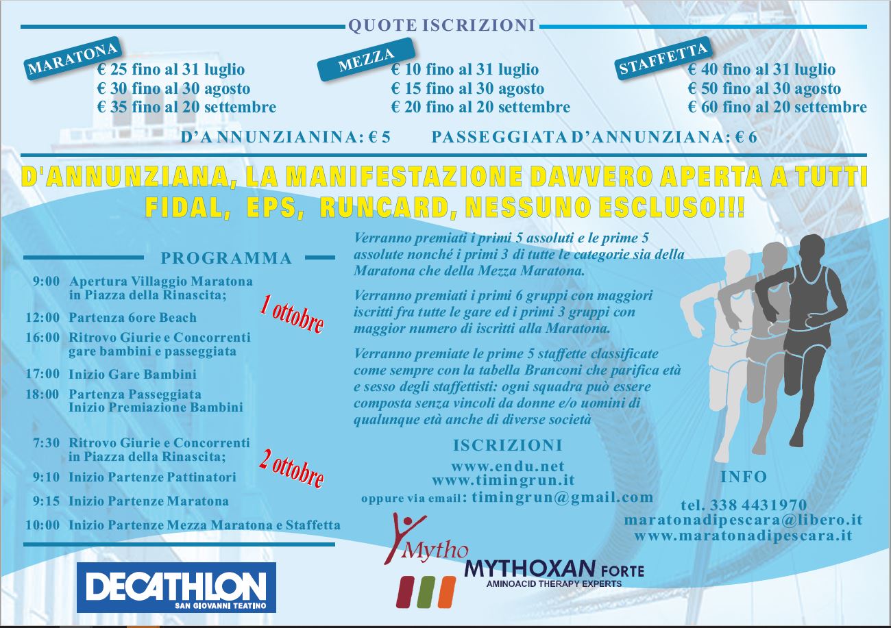 Volantino Maratona Pescara 2022 retro